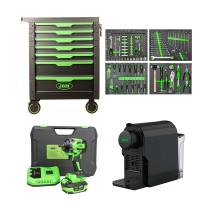 JBM SERIE531E - CARRO DE HERRAMIENTAS 7 CAJONES VERDE + 60046C PISTOLA DE IM