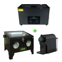 JBM SERIE491E - LIMPIADOR DE PIEZAS ULTRASÓNICO 30L + MÁQUINA CHORREADORA DE