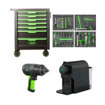 JBM SERIE495E - CARRO DE HERRAMIENTAS 7 CAJONES VERDE + PISTOLA DE IMPACTO 1