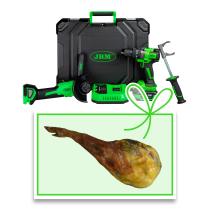 JBM 60053C-P - KIT DE AMOLADORA ÁNGULAR Y TALADRO PERCUTOR A BATERÍA CON MA