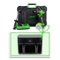 JBM 60047C-F - TALADRO PERCUTOR 2 VELOCIDADES A BATERÍA CON MALETÍN + FREID