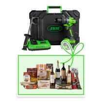 JBM 60047C-C - TALADRO PERCUTOR 2 VELOCIDADES A BATERÍA CON MALETÍN + CESTA