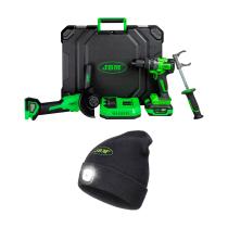 JBM SERIE602 - 60053C KIT DE AMOLADORA ÁNGULAR Y TALADRO A BATERÍA + 54344