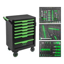 JBM 54834 - CARRO DE HERRAMIENTAS DE 7 CAJONES VERDE - 154PCS