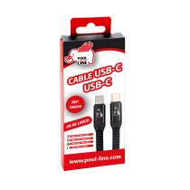 Pool Line 706040 - CABLE TELEFONIA REFORZADO COLOR NEGRO TIPO C A TIPO C (LONG.